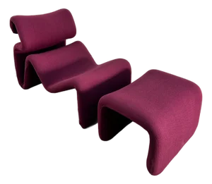 Vintage 1970s Attributed to Jan Ekselius Etcetera Chair & Ottoman MCM Retro
