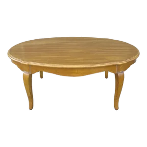 1990s Ethan Allen Country French Birch Oval Coffee or Cocktail Table (26-8220 Provence)