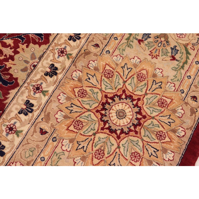 1990s Shabby Chic Pak-Persian Red/Beige Wool Rug - 10'0'' X 14'8'' For Sale - Image 5 of 8