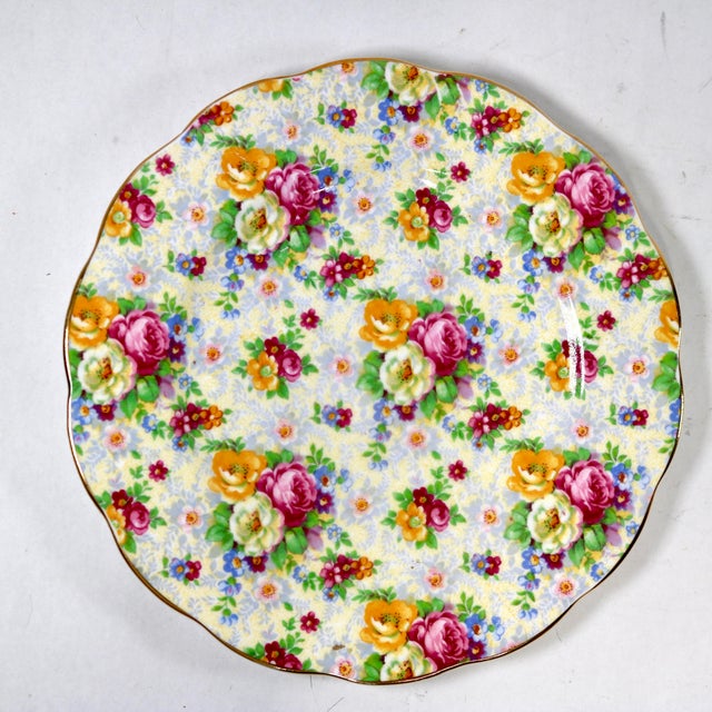 Ceramic 1950's Royal Albert "Rosetime" Chintz Dessert/Salad Plates - Set of 4 For Sale - Image 7 of 10