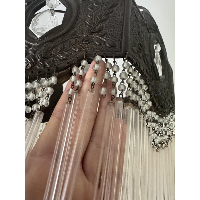 Mid-Century Metal and Glass Ceiling Lamp, 20th Century For Sale - Image 4 of 14