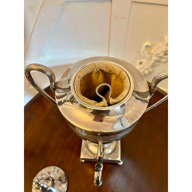 Silver Antique Victorian Sheffield Silver Plated Tea Urn from Walker & Hall, 1880 For Sale - Image 8 of 15