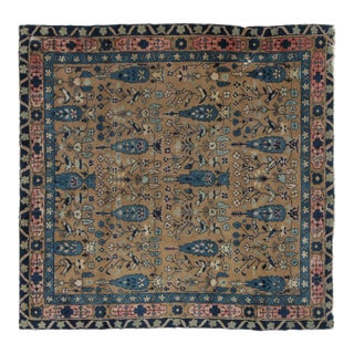 Antique Chinese Ningxia Square Rug Pair With Flora & Fauna Play - Rug & Kilim For Sale