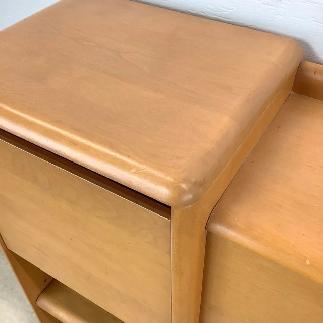 Mid-Century Storage Headboard With Nightstands by Heywood Wakefield For Sale - Image 9 of 12