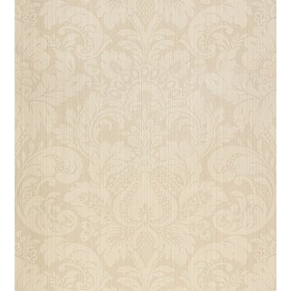 The House of Scalamandré Daphne Wallcovering, Linen White For Sale