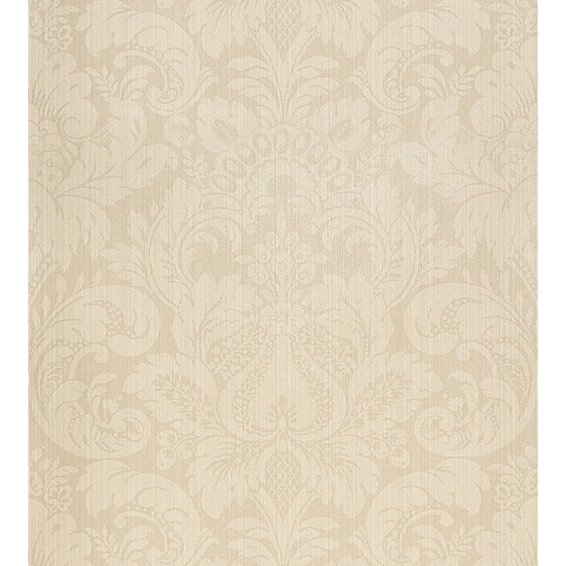 The House of Scalamandré Daphne Wallcovering, Linen White For Sale