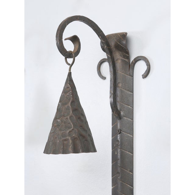 Metal Antique Pair Arts & Craft Wall Sconces Copper and Metal Great Patina Unrestored For Sale - Image 7 of 12