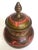Vintage Mid Century India Brass Incised Multicolor Enamel Incense Urn Lidded Jar For Sale In Kansas City - Image 6 of 13