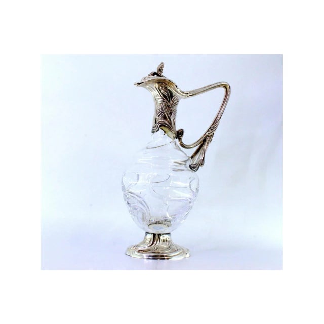 Silver Wine Jug in Cut Glass, in Very Good conditions. Designed 1980 to 1989 This piece has an attribution mark, I am sure...