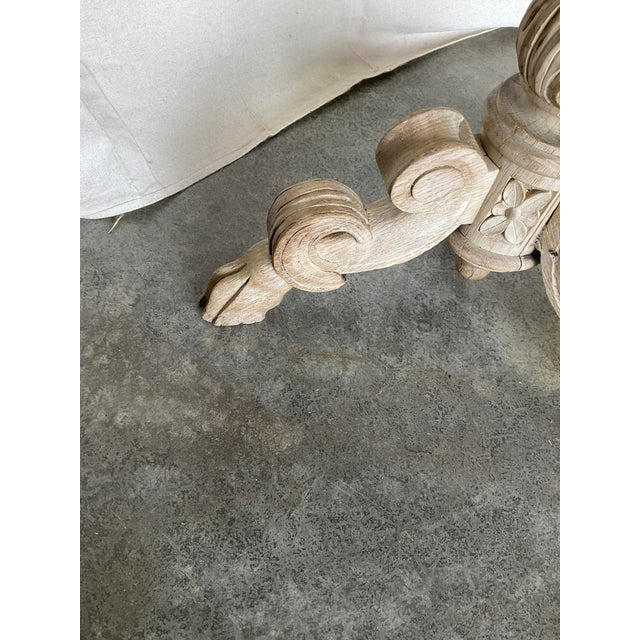 Antique Bleached Carved Oak Side Table With Hoof Feet 19th Century For Sale - Image 12 of 13