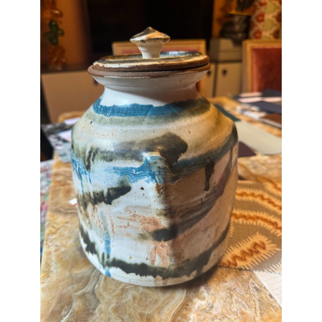 1960s 1960s Multicolored Ceramic Jar or Cannister For Sale - Image 5 of 9