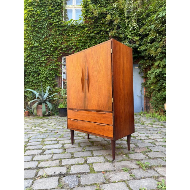 Brown Chest of Drawers with Hinged Doors & Lock, Denmark For Sale - Image 8 of 11