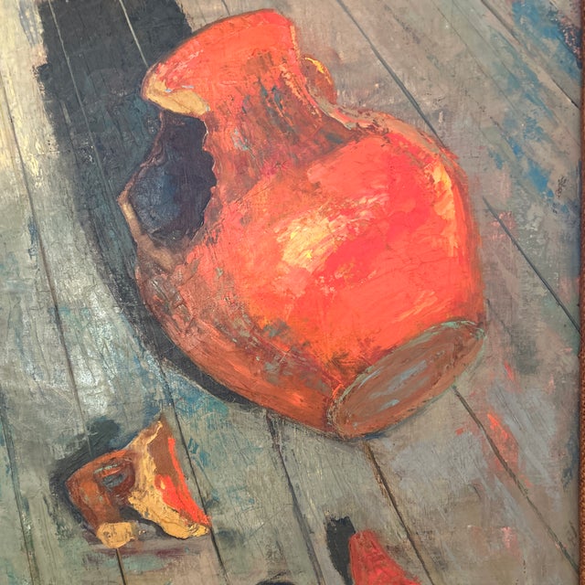 Mid-Century Modern Mid Century Framed Still Life Oil on Canvas For Sale - Image 3 of 8