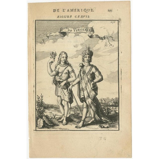 Pair of virginia and florida natives, america – mallet ethnographic engravings, 1683 note: the prints are sold unframed a...