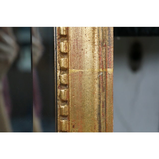 Vintage French Louis XVI Neoclassical Gilt Wall Hanging Mirror Mirror Fair 56" For Sale - Image 10 of 16