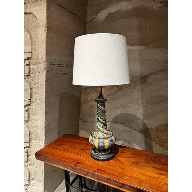 1950s Italian Pottery Table Lamp by Artist Sculptor Zulimo Aretini For Sale In San Diego - Image 6 of 12