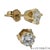 14k (585) Yellow Gold Natural Diamond Vintage Stud Earrings, A Pair For Sale - Image 9 of 11