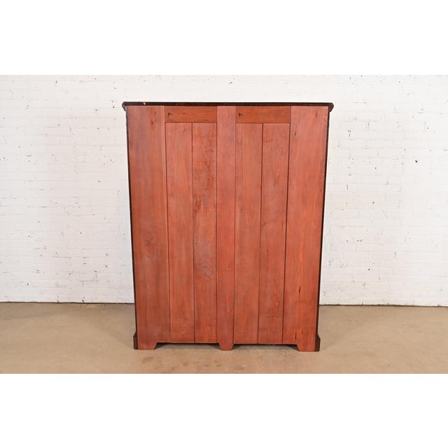 Herter Brothers Style Antique Eastlake Victorian Carved Mahogany and Burl Wood Bookcase Cabinet, Circa 1880s For Sale - Image 11 of 14