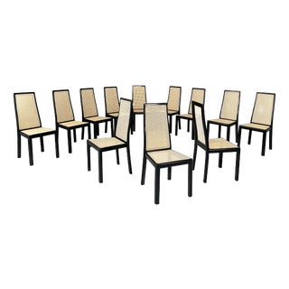 Italian Modern Model 840 Chairs by Tito Angoli for La Montina, 1970s, Set of 12 For Sale