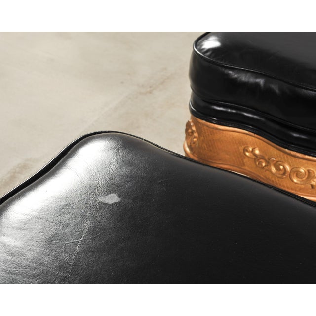 Pair of Empire Aesthetic Leather Giltwood Ottoman Footstools For Sale - Image 16 of 18