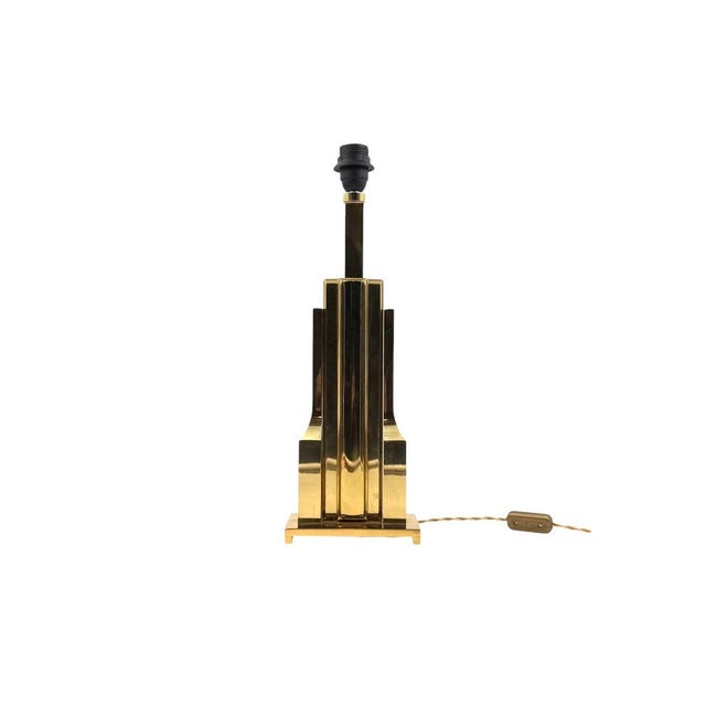 Mid-Century Modern Hollywood Regency Brass Table Lamp Base, Italy, 1970s For Sale - Image 3 of 18