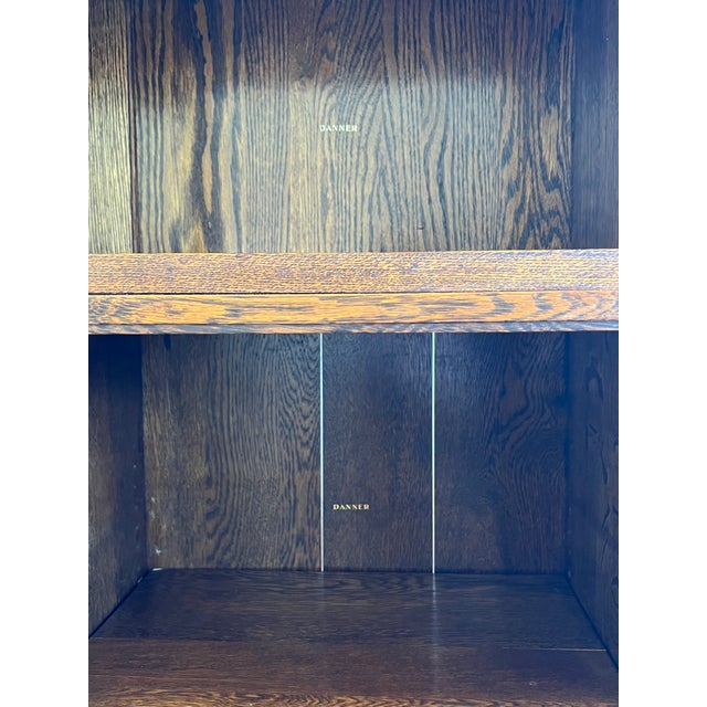 Wood Antique Danner Two Stack Oak Book Case For Sale - Image 7 of 10