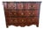 Theodore Alexander Red Leather-Wrapped Serpentine Three-Drawer Chest With Gilt Decoration For Sale