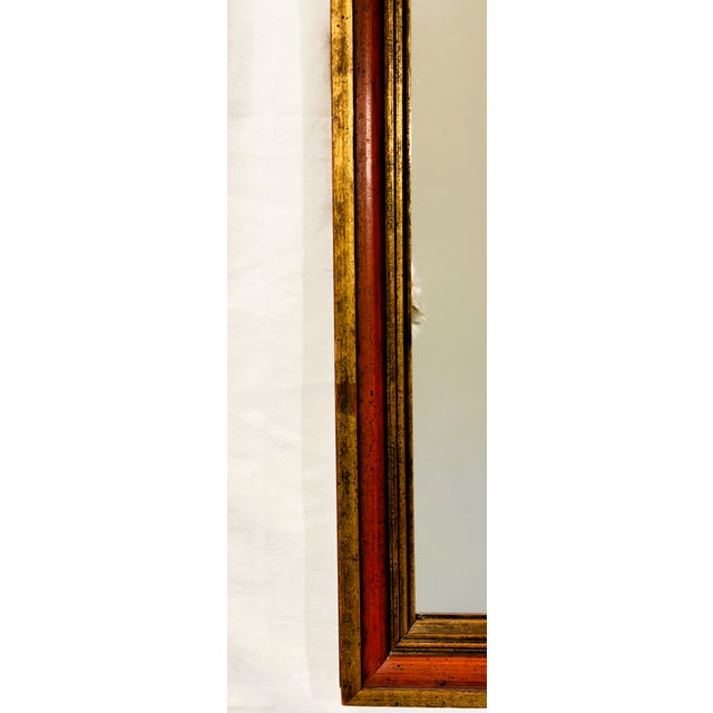 Rustic Red and Gold Vintage Wall Mirror For Sale - Image 10 of 14