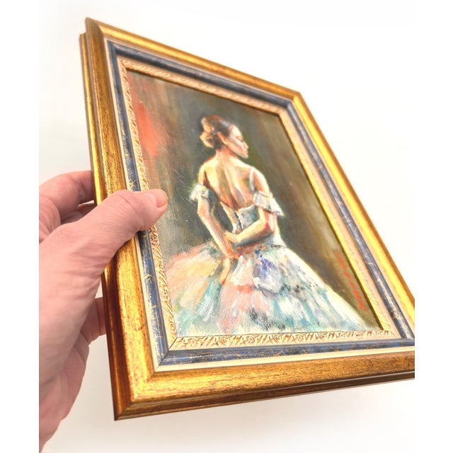 Contemporary Ballerina Original Painting Oil Girl Dancer by Valeriya Serova, Framed For Sale - Image 3 of 9