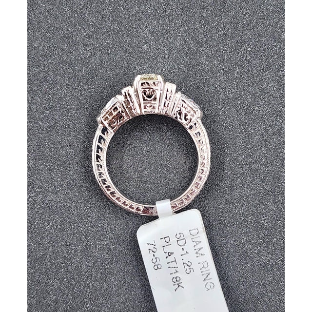 1.25 Ct Emerald Cut Diamond Ring Size 4.5 For Sale - Image 9 of 10