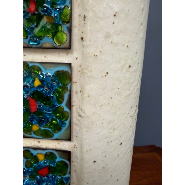 1960s Ceramic Lamp W/ Fused Glass Mosaic Panels, Attributed to Bitossi for Raymor For Sale - Image 12 of 17