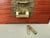 Chinese Asian Wooden Jewelry Box Brass Red Lined Trinket Chest W/Key + Lock Vintage For Sale - Image 13 of 18