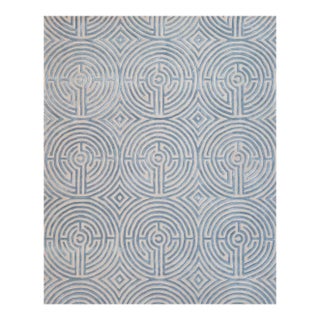 Sample Lucca Maze Rug, Sky Blue, 12x12 For Sale