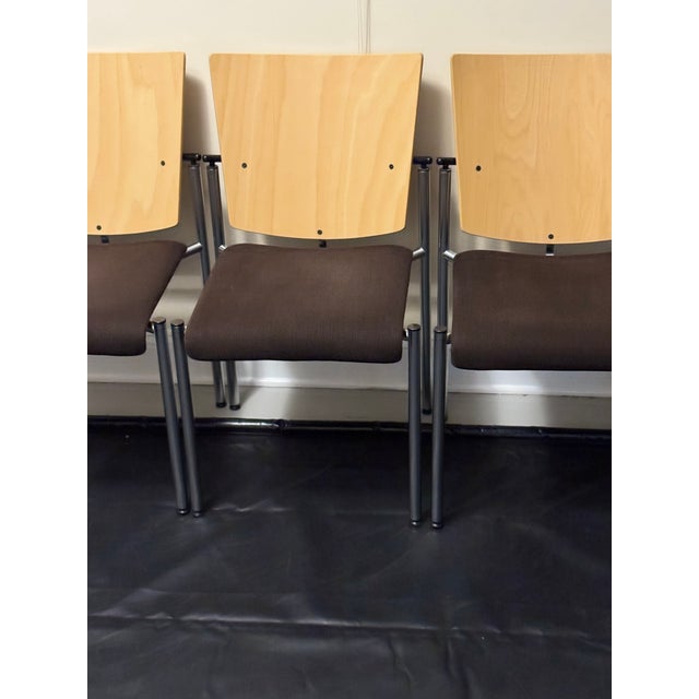 For sale I have a set of 4 Kusch+Co mid century/post modern stacking chairs. These 4 beautiful chairs were gifted to me a...