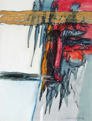 Seymour Tubis "Winter" Watercolor Abstract, 20th Century 1962
