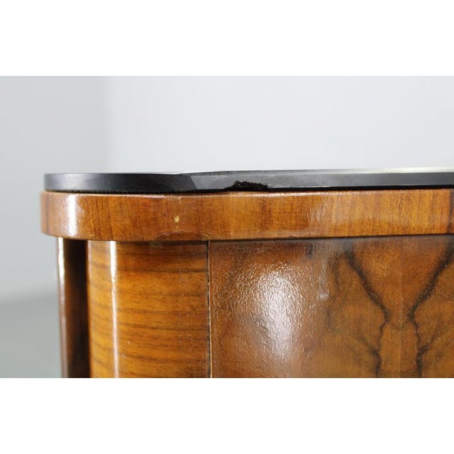 Art Deco Walnut Nightstand with Black Opaxite Glass, Czechoslovakia, 1930s For Sale - Image 14 of 18