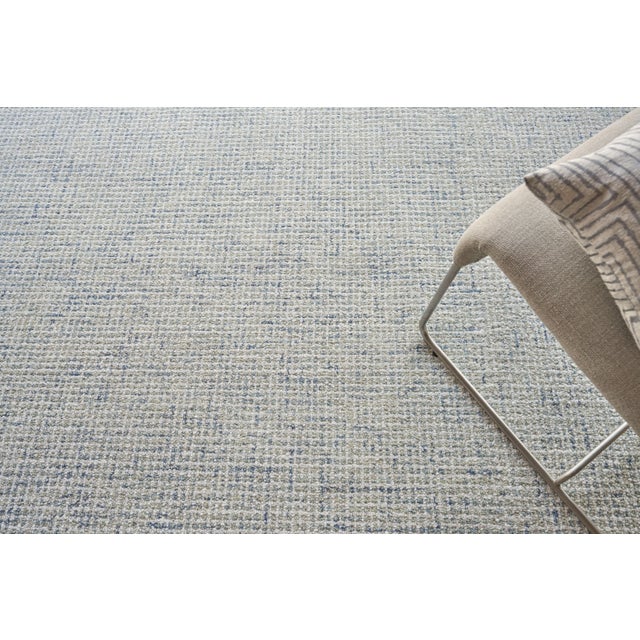 2020s Exquisite Rugs George Tufted New Zealand Wool & Cotton Light Blue/Ivory Rug-8'X10' For Sale - Image 5 of 7