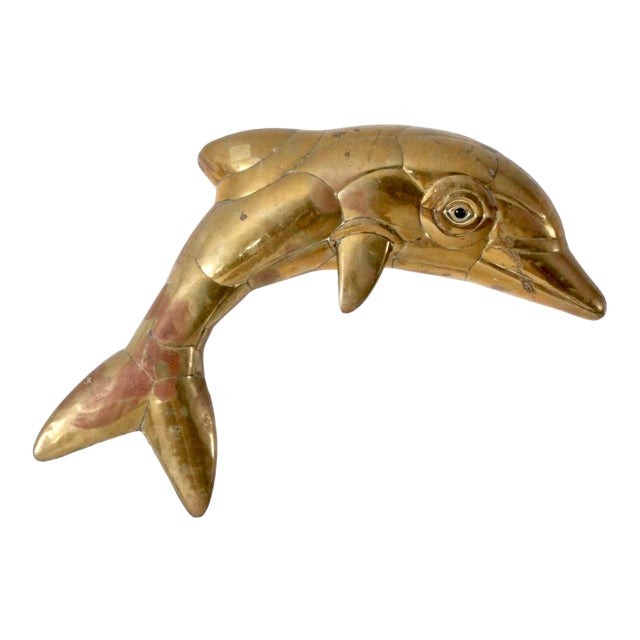MidCentury Brass Dolphins Wall Sculpture Chairish