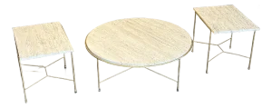 1950s Attributed to Paul McCobb Pavilion Collection Travertine Tables for Arbuck