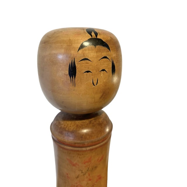 Large Japanese Hand Carved Naruko Kokeshi Doll, 1950s For Sale - Image 4 of 6