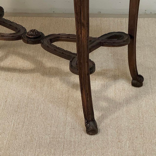 19th Century Belgian Louis XVI Transitional Walnut Marble-Top Table For Sale - Image 13 of 18