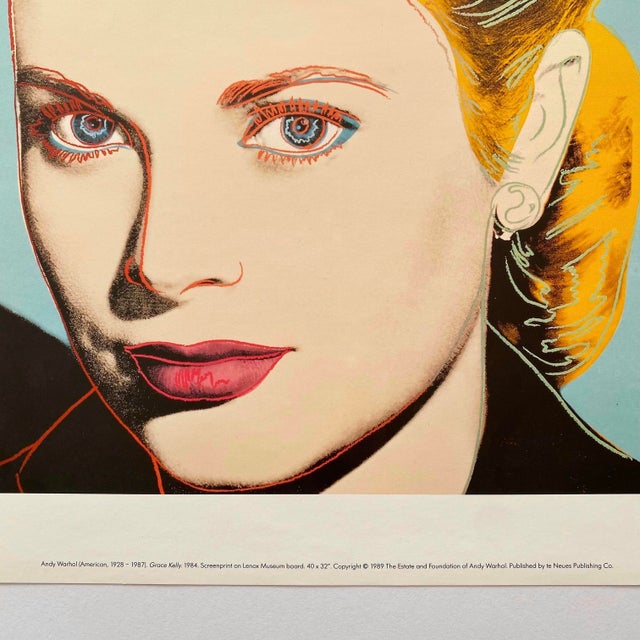 Paper Andy Warhol Estate Vintage 1989 Pop Art Lithograph Print " Grace Kelly " 1984 For Sale - Image 7 of 11