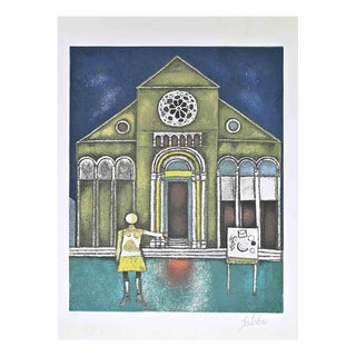 Franco Gentilini, Cathedral, Screen Print, 1970s For Sale