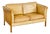 Vintage Scandinavian Sofa in Beige Leather and Wood from Stouby, 1960s For Sale
