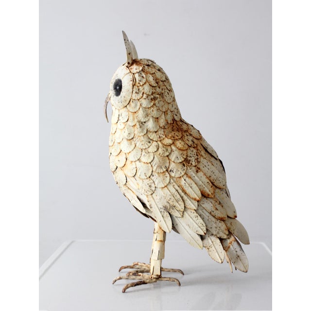 Mid-Century Brutalist Metal Owl Sculpture For Sale - Image 10 of 15