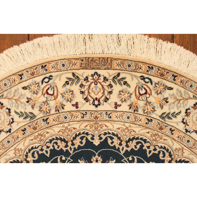 Oval Hand-Knotted Middle Eastern Rug For Sale - Image 9 of 11