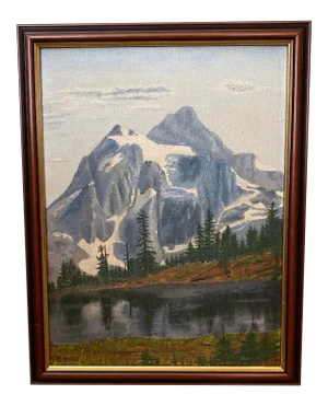 "High Sierras" Western Landscape Oil Painting, Framed