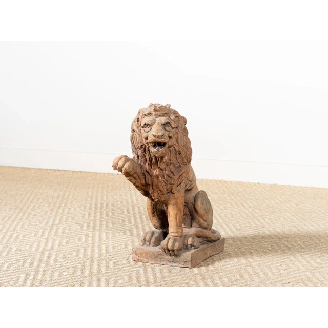 Antique Terracotta Lion Figure For Sale - Image 6 of 7