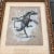 Original drawing on uneven sand paper by Philadelphia illustrator Anna Heigh 4.5 x 5.5 Overall size with vintage frame is...