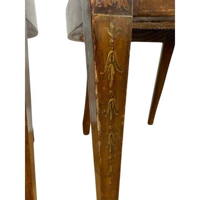 Pair of Antique 19th Century English Federal Hepplewhite Caned Side Chairs For Sale - Image 6 of 14